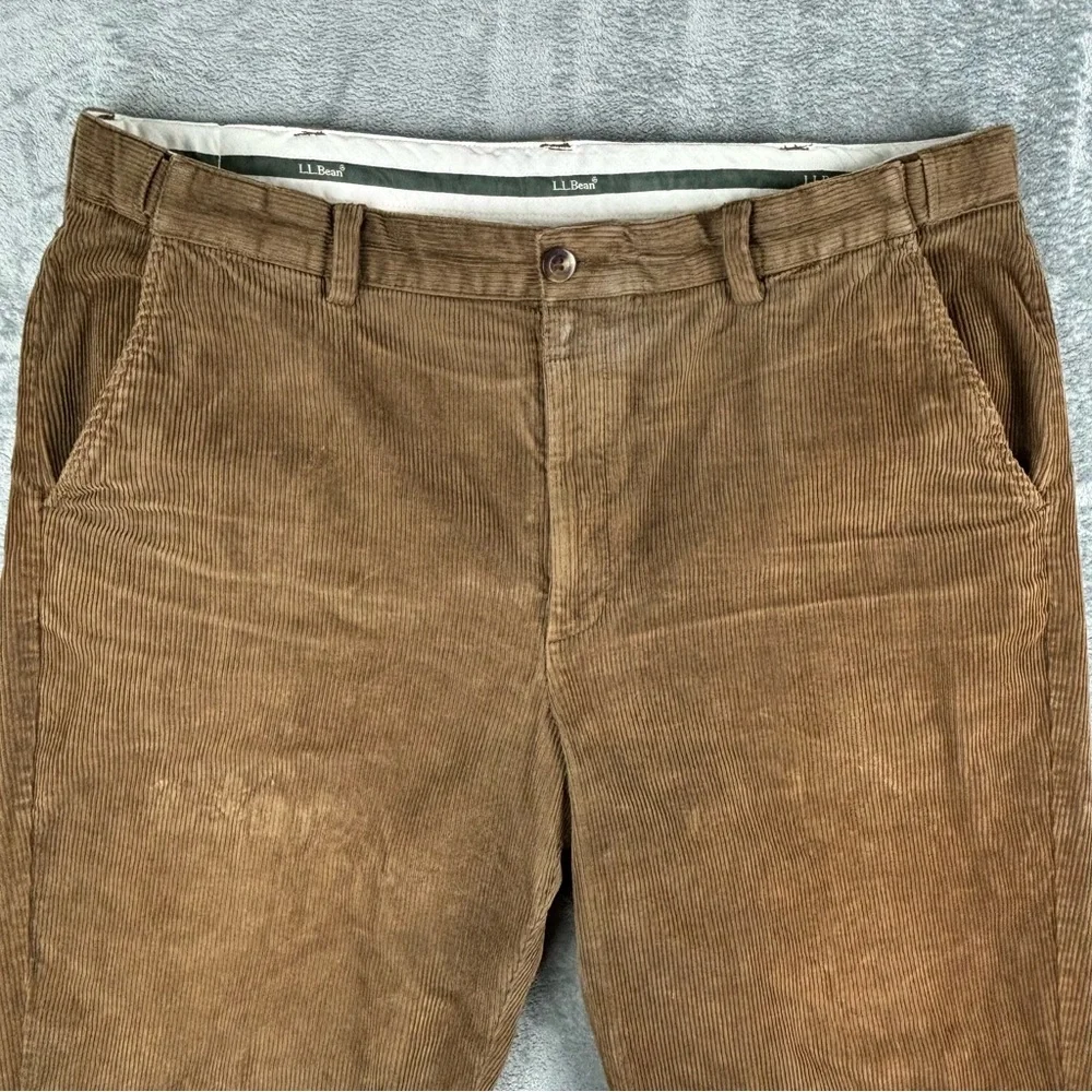 LL Bean Corduroy‎ Pants Mens 38x29 Brown Country Comfort Waist Stretch